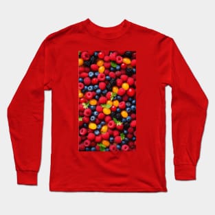 Berry Fun with Blueberries Raspberries Blackberries and Other Fruits Long Sleeve T-Shirt